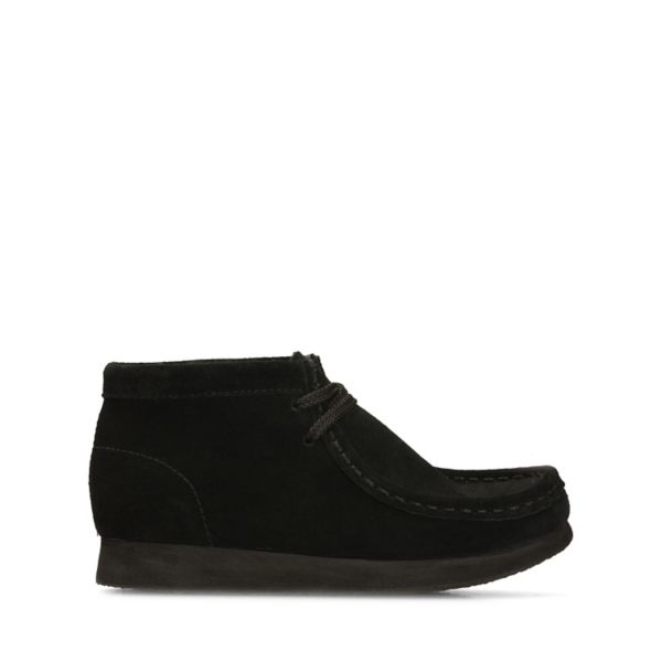 Clarks Boys Wallabee Boot Casual Shoes Black | USA-159873